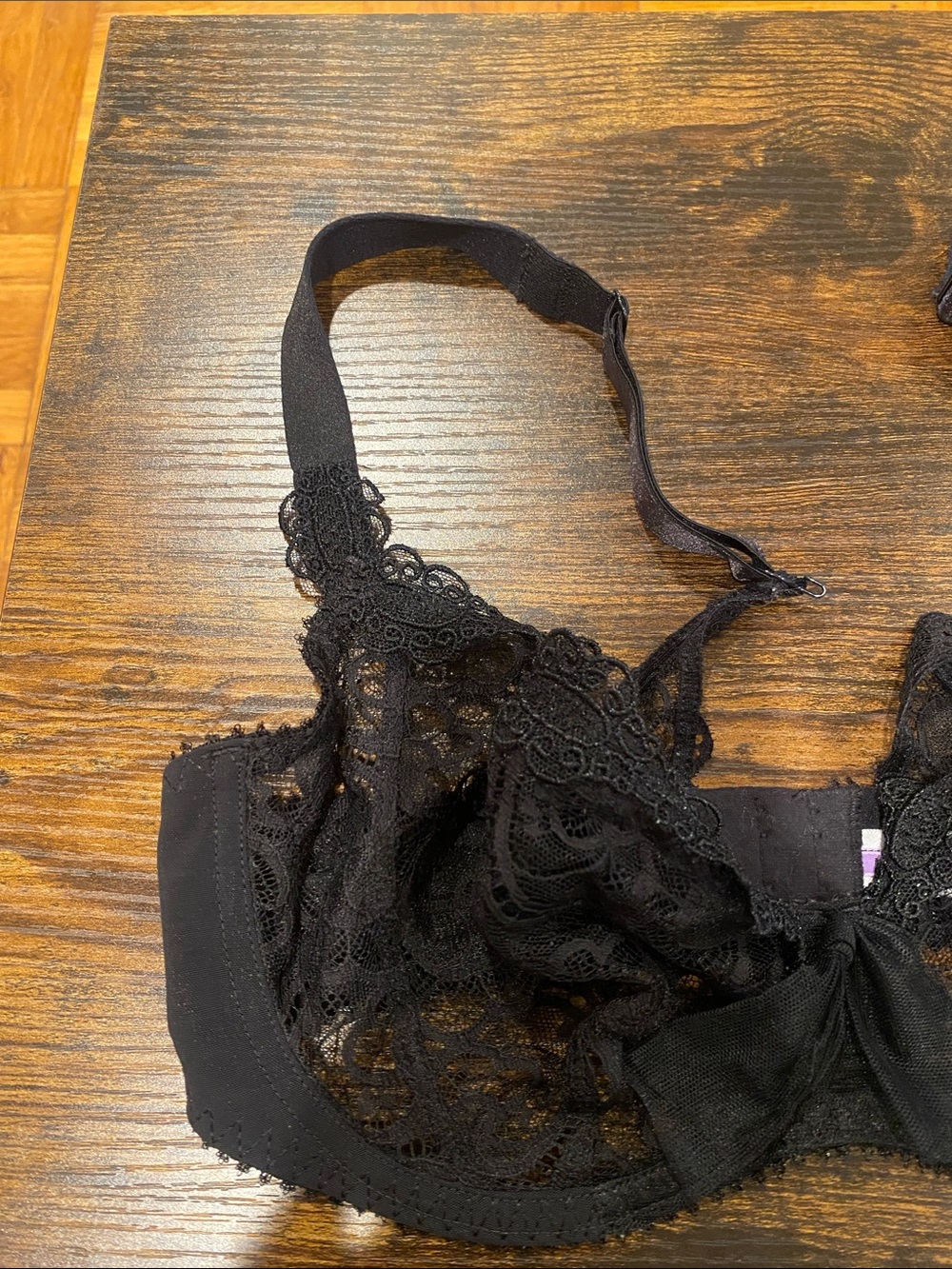 Maison Lejaby Sheer Black Lace Underwire Bra with Adjustable Straps - Picture 2 of 13
